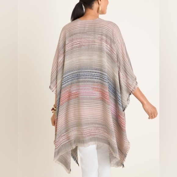 Chicos Ruana Multi-Color Woven Wrap 062 - Picture 3 of 11